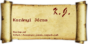 Kozányi Józsa névjegykártya