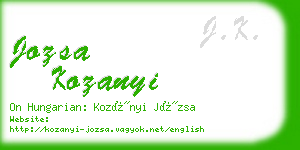 jozsa kozanyi business card